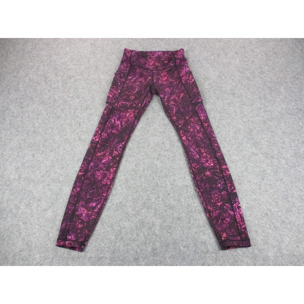 Lululemon Leggings Womens‎ 4 Purple Ankle Pockets Moisture Wicking Yoga Running